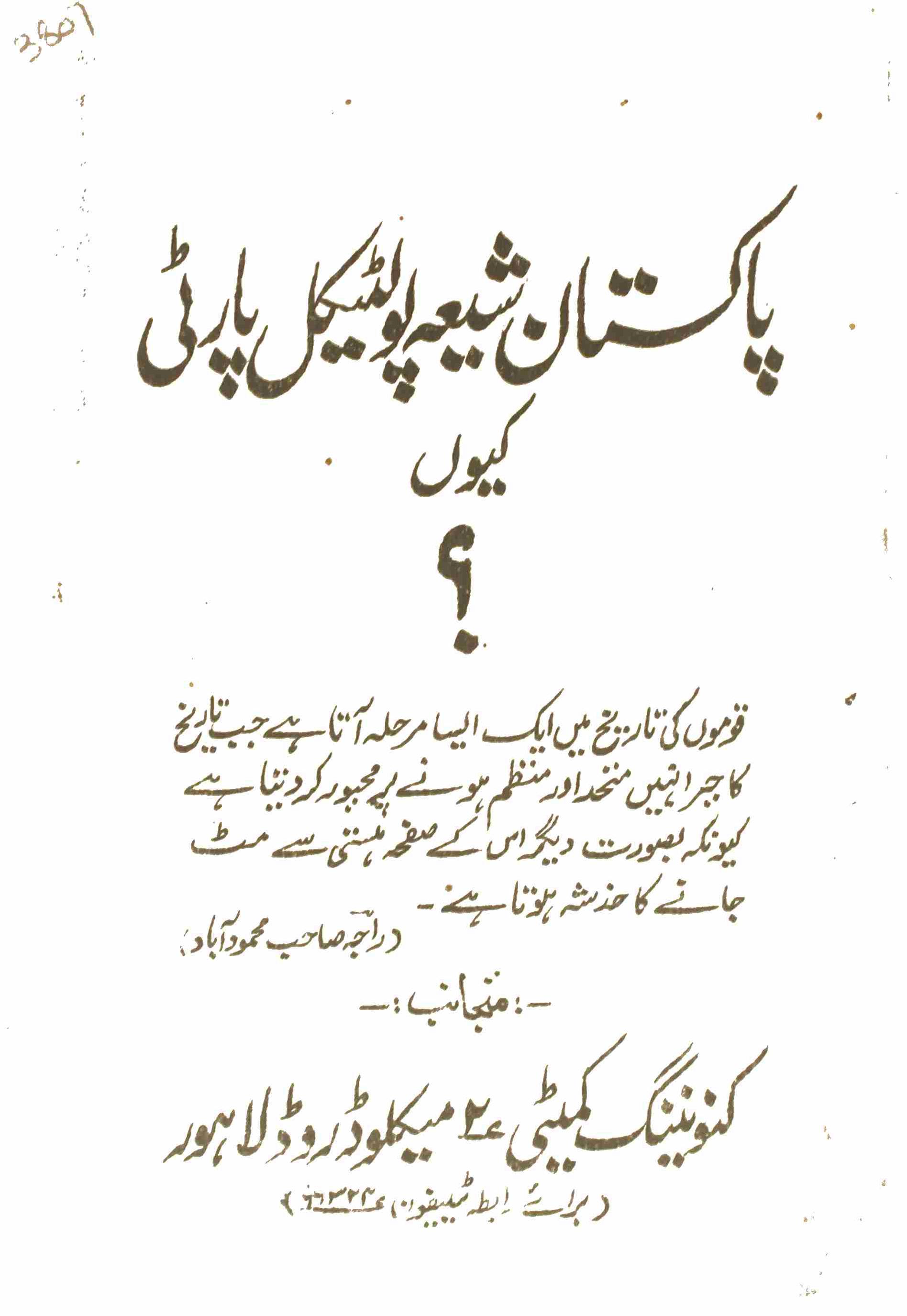  Pakistan Shia Political Party
