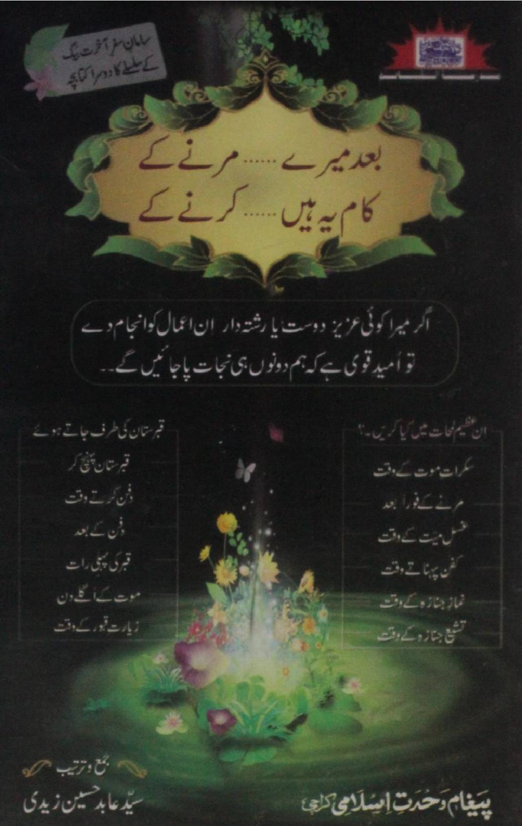 Baad mere marnay ke, Kaam hain ye karnay ke.