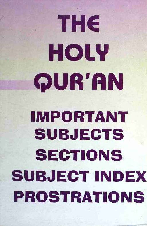 The Holy Quran - Important Subjects