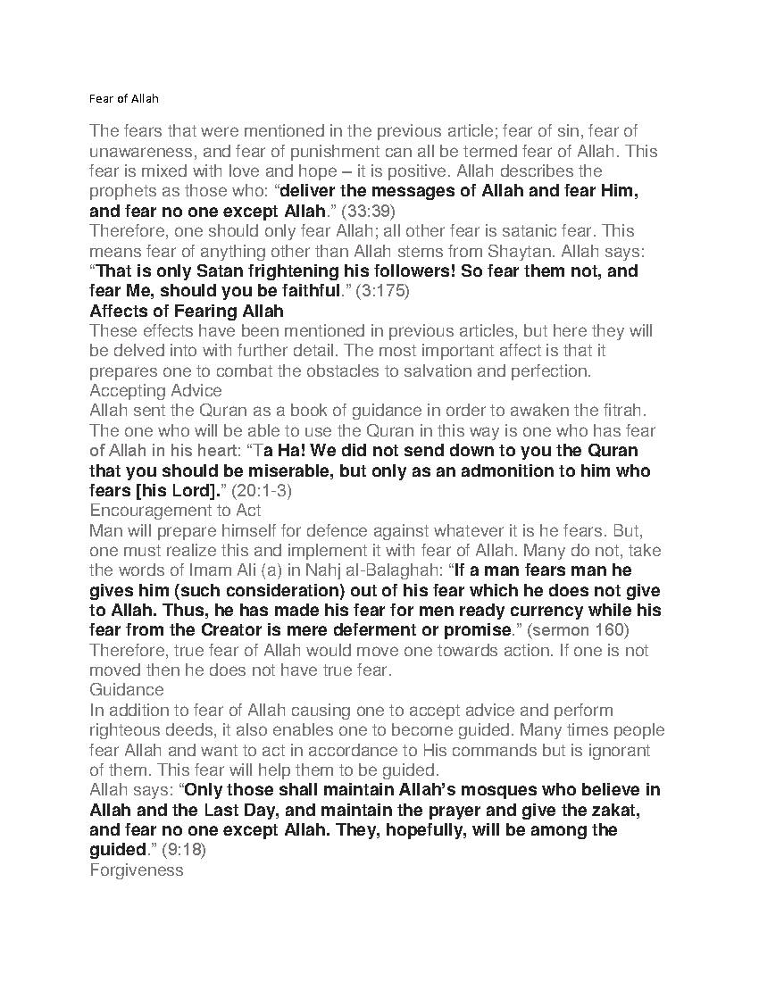 Fear of Allah