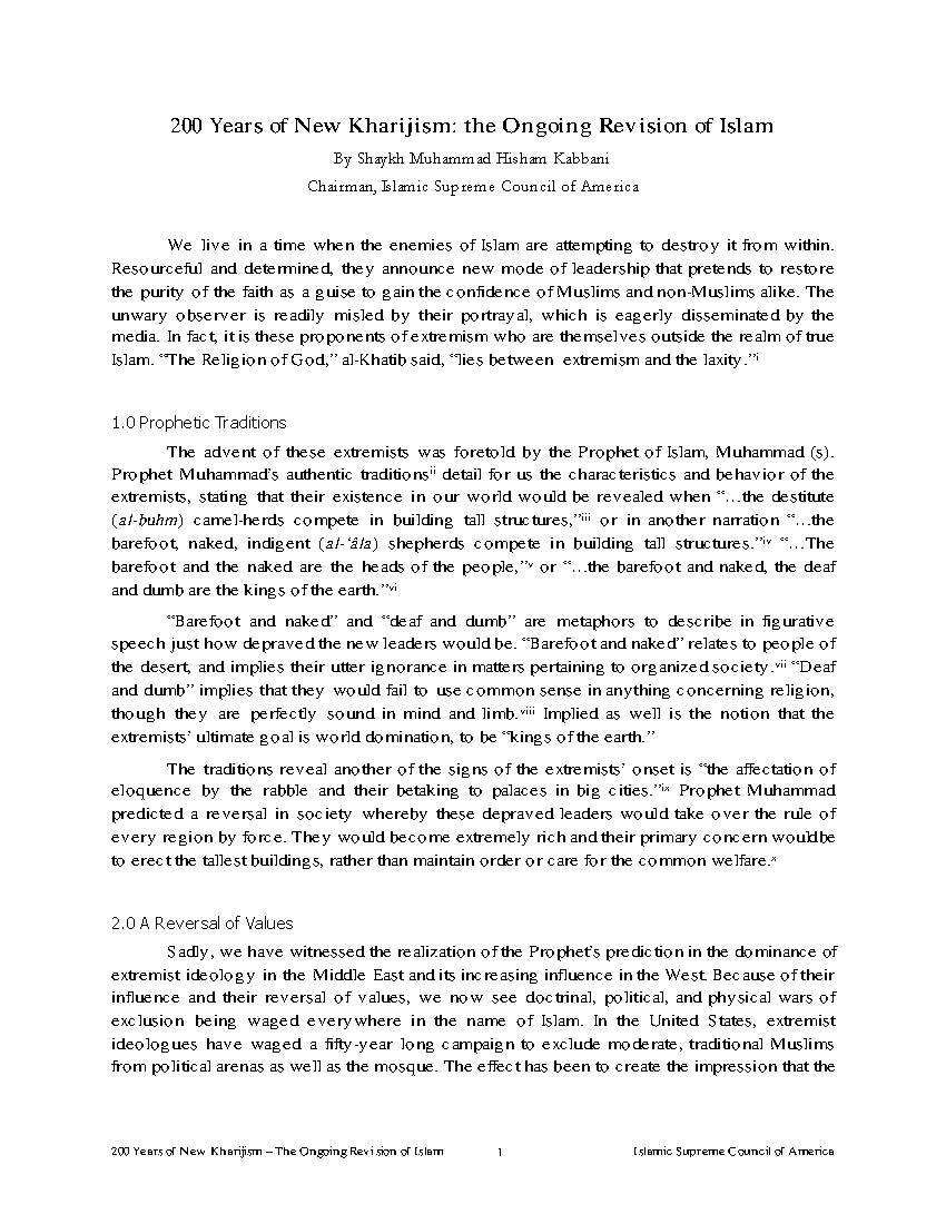 200 Years of New Kharijism