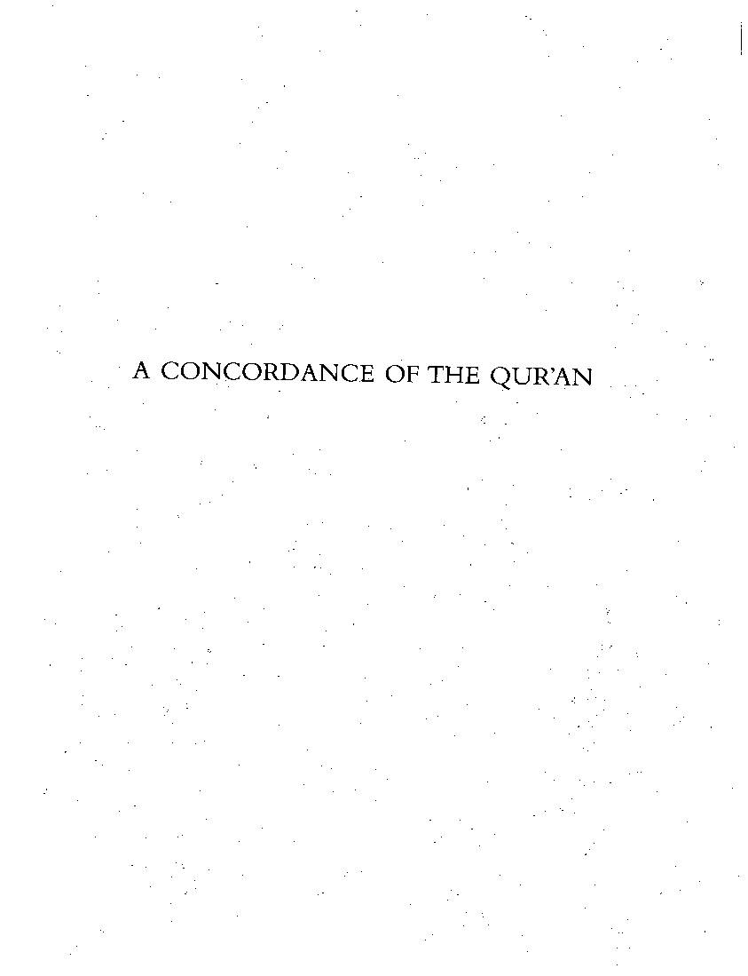 A Concordance of the Qur'an