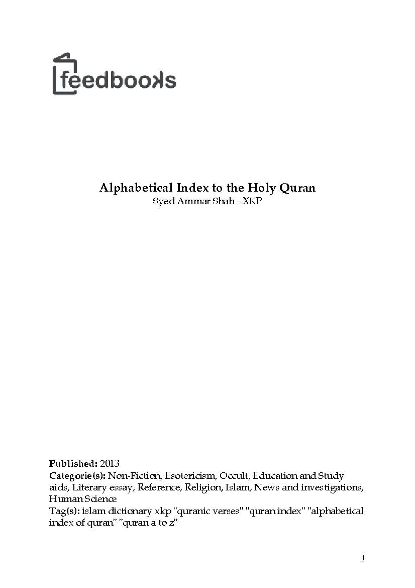 Alphabetical Index To The Holy Quran