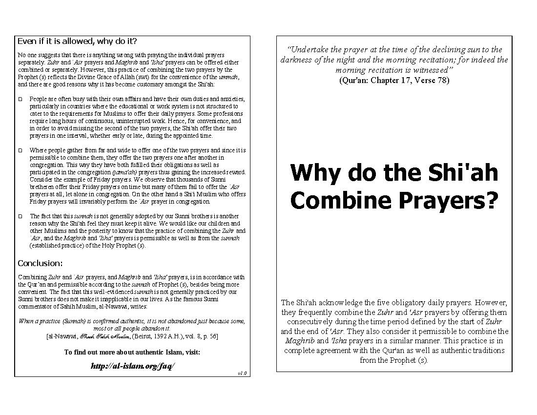 Combine Prayers