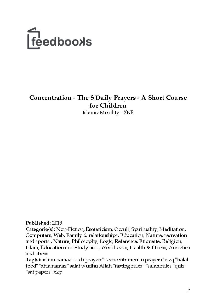 Concentration - The 5 Daily Prayers A Short Course for Children