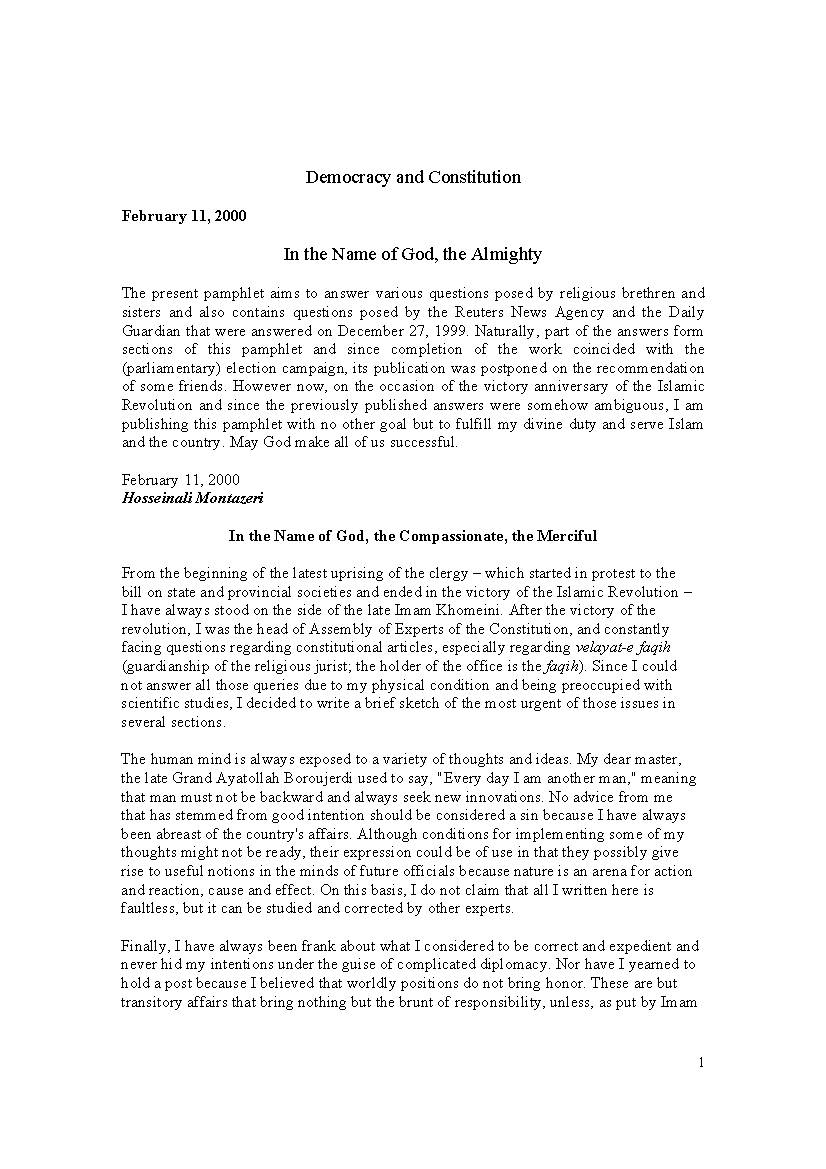 Democracy and Constitution