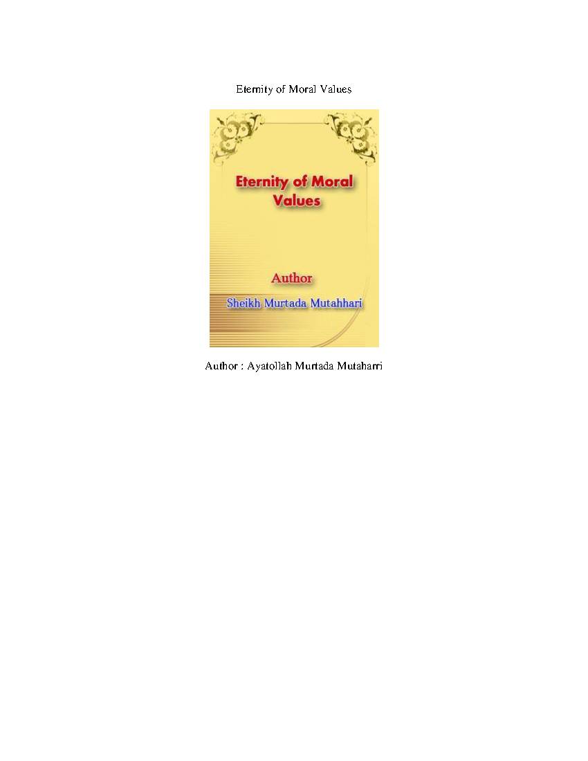 Eternity of Moral Values