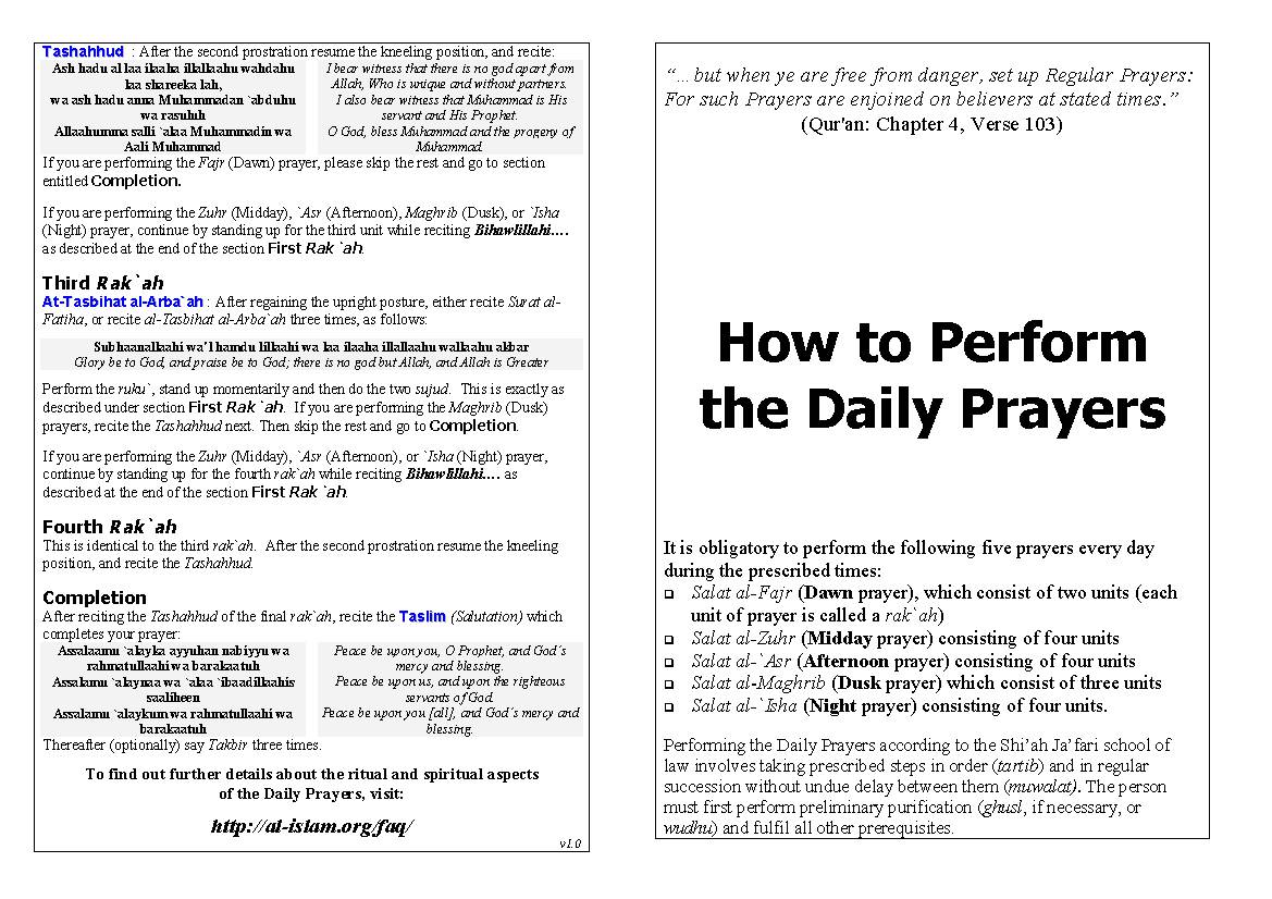 How to Perform Daily Prayers - In a Nutshell