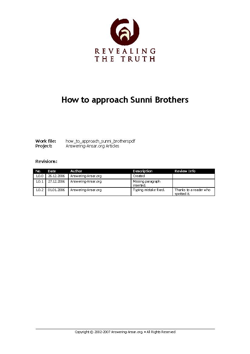 How to reply Sunni Brothers