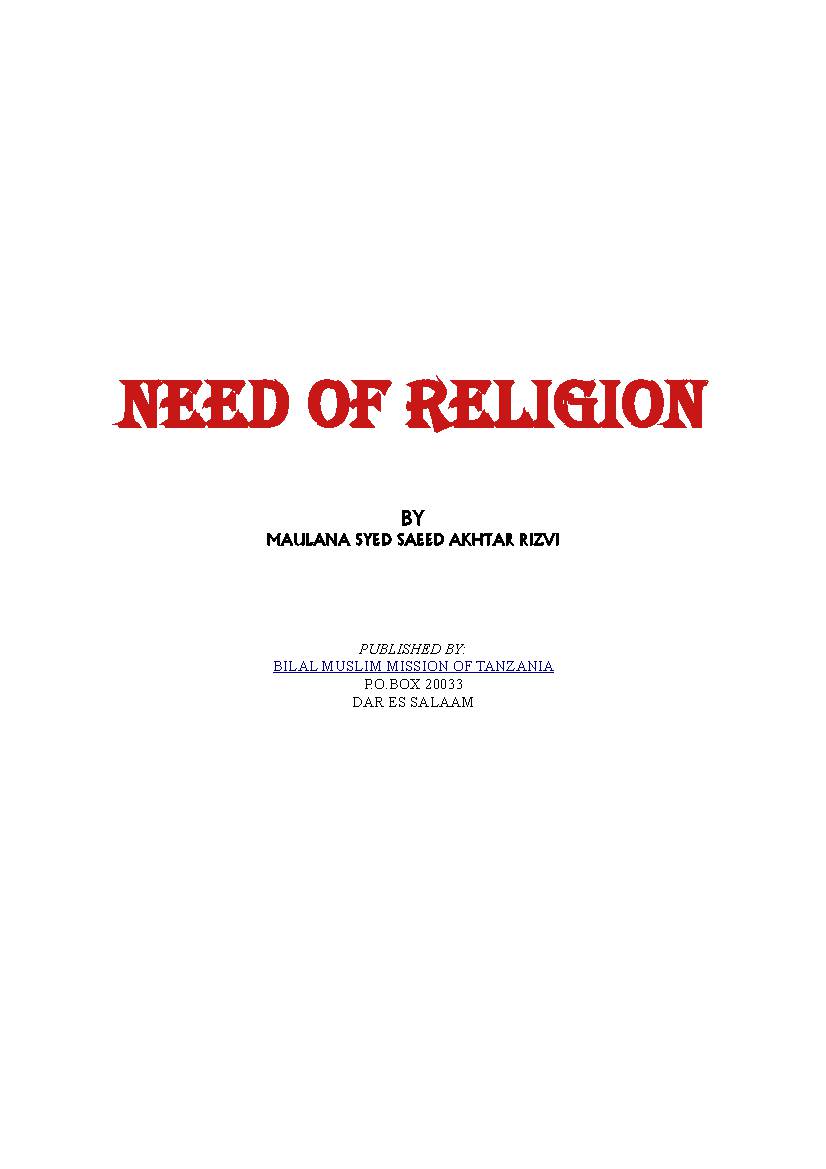 Need of Religion