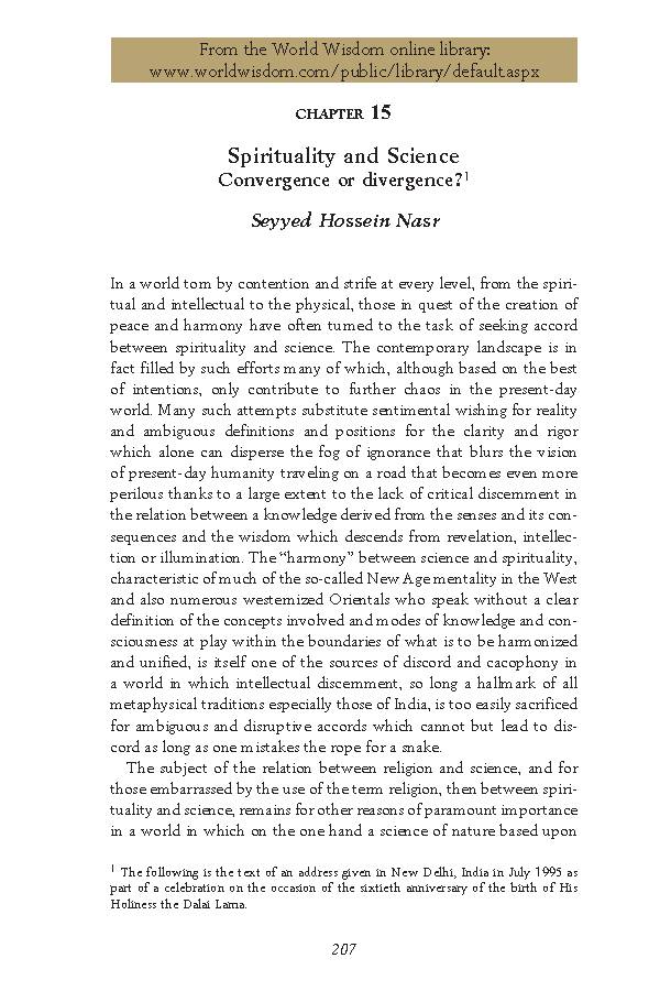 Spirituality and Science