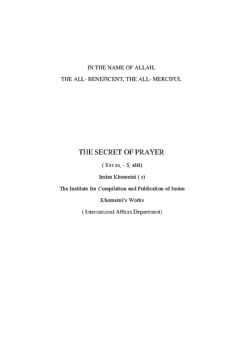 The Secret of Prayer