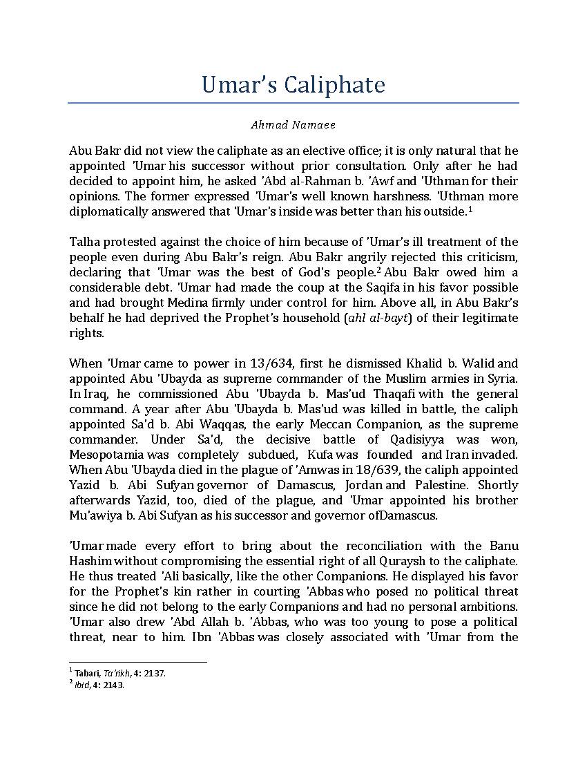 Umar's Caliphate