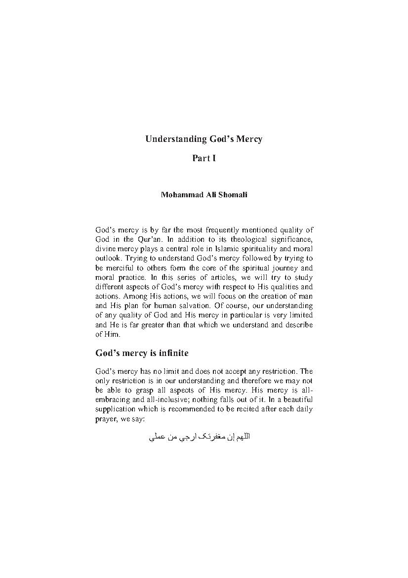 Understanding God's Mercy - Part I
