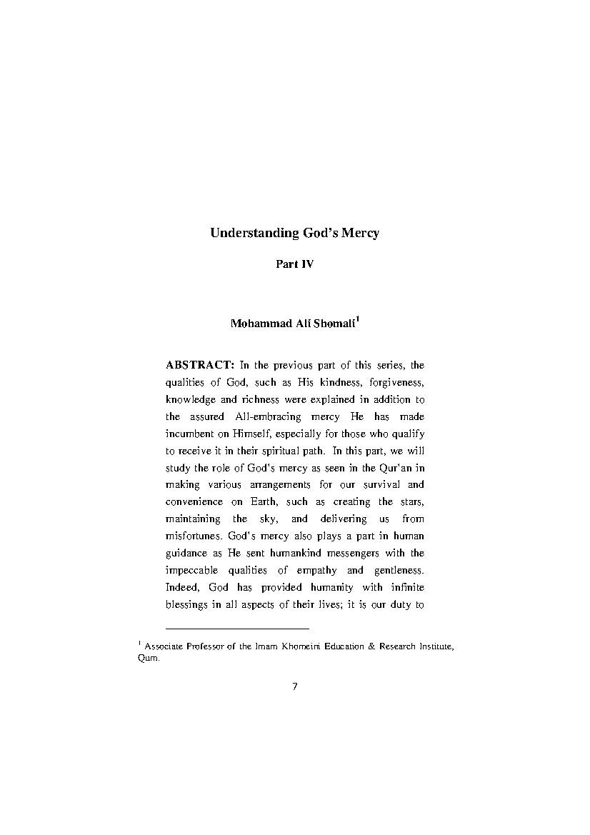 Understanding God's Mercy - Part IV