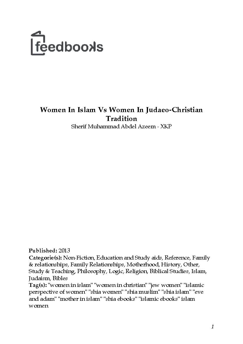 Women In Islam Vs Women In Judaeo-Christian Tradition