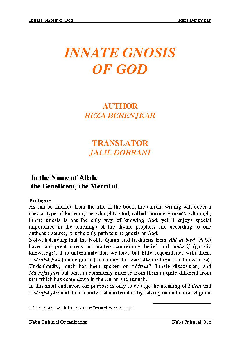 Innate Gnosis of God