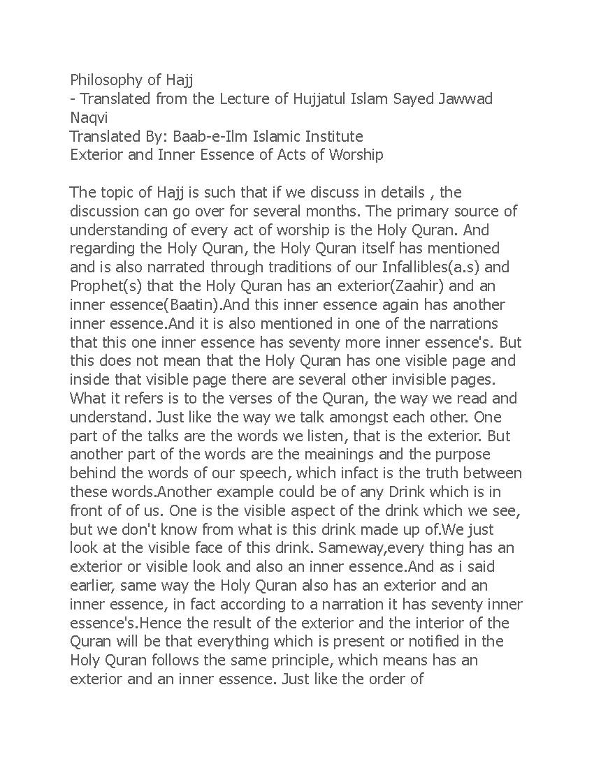 Philosophy of Hajj