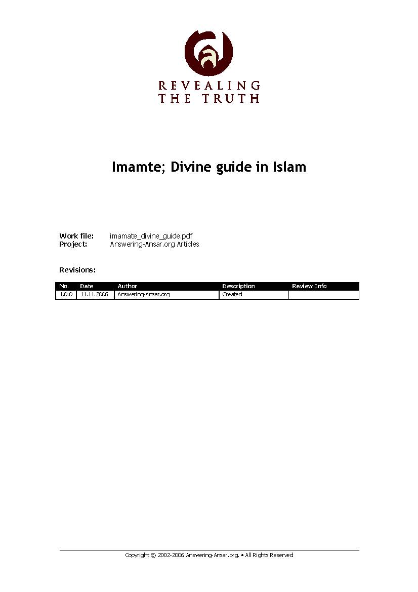 Imamte Divine Guide in Islam