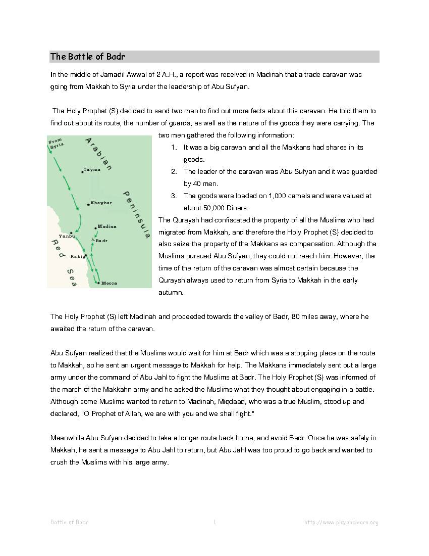 The Battle of Badr
