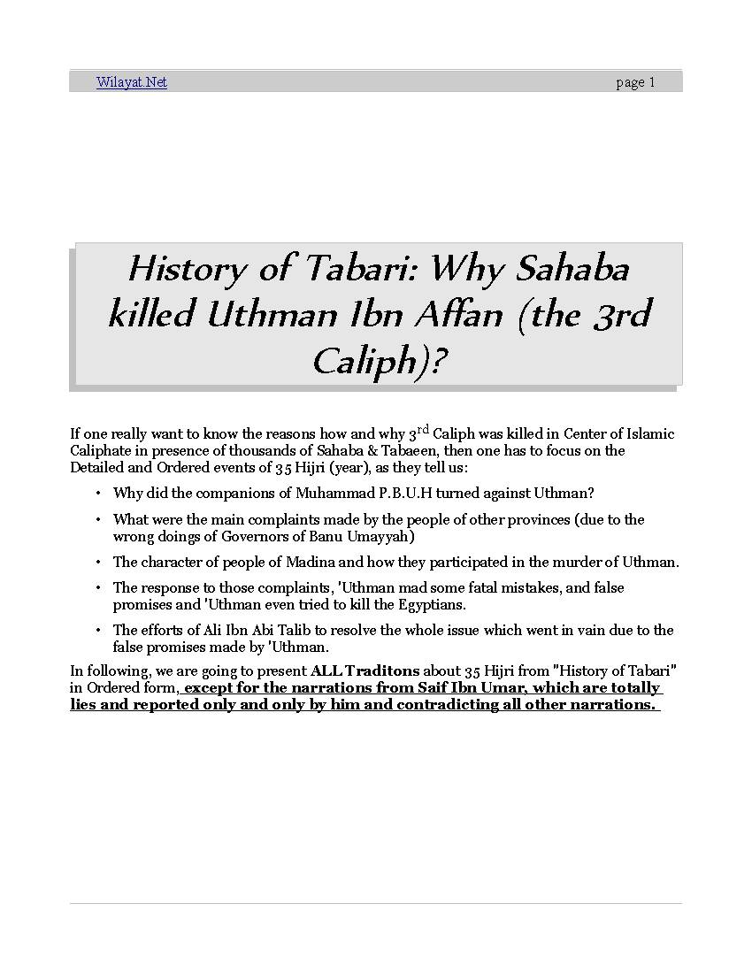 History of Tabari