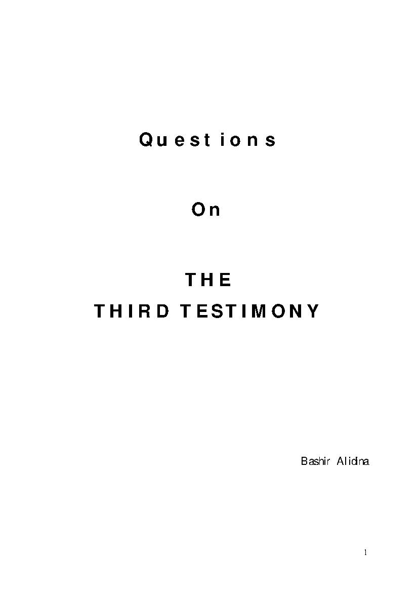 Question On The Third Testimony