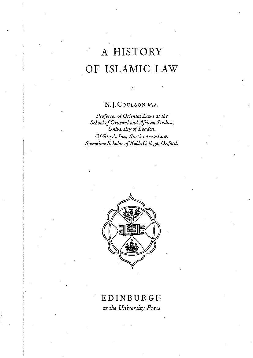 A Histroy of Islamic Law