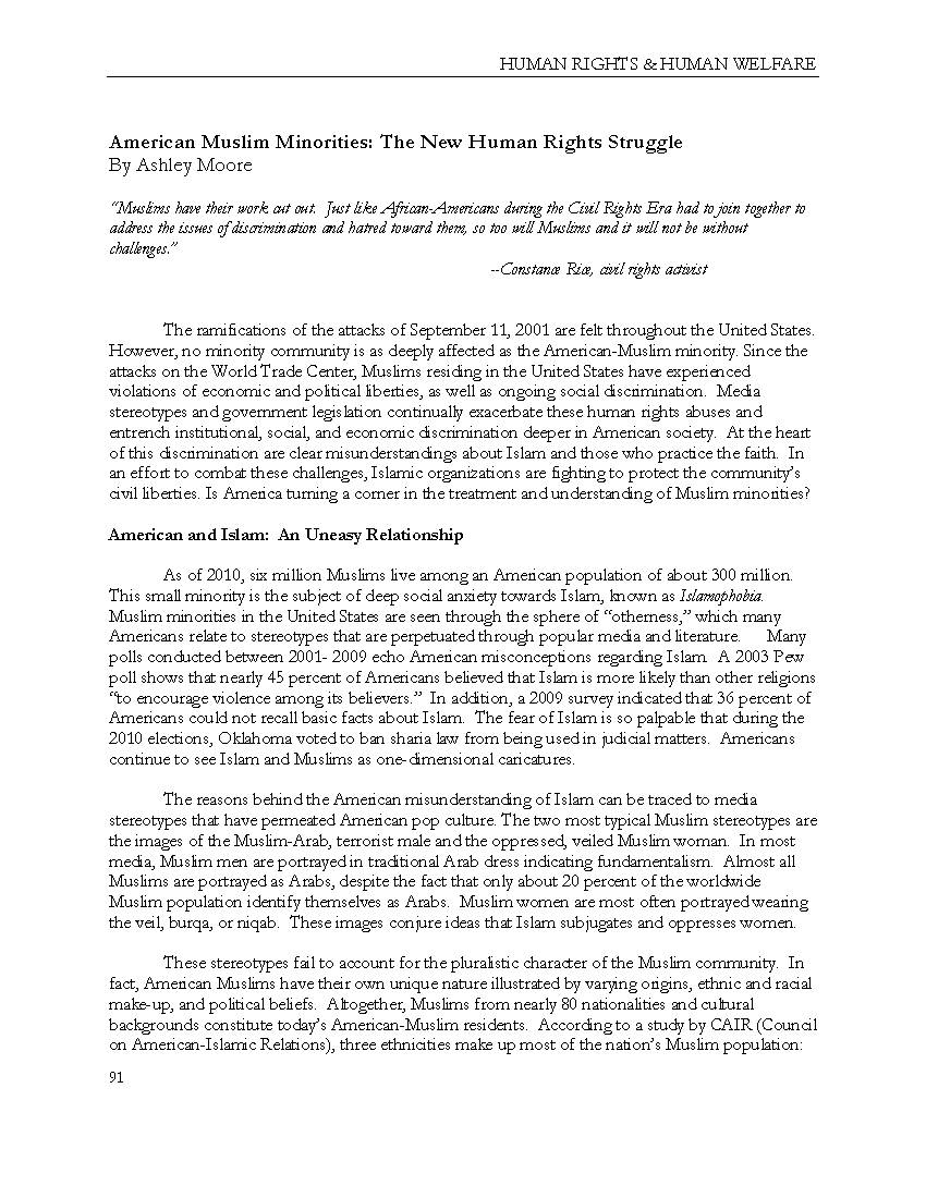 American Muslim Minorities: The New Human Rights Struggle