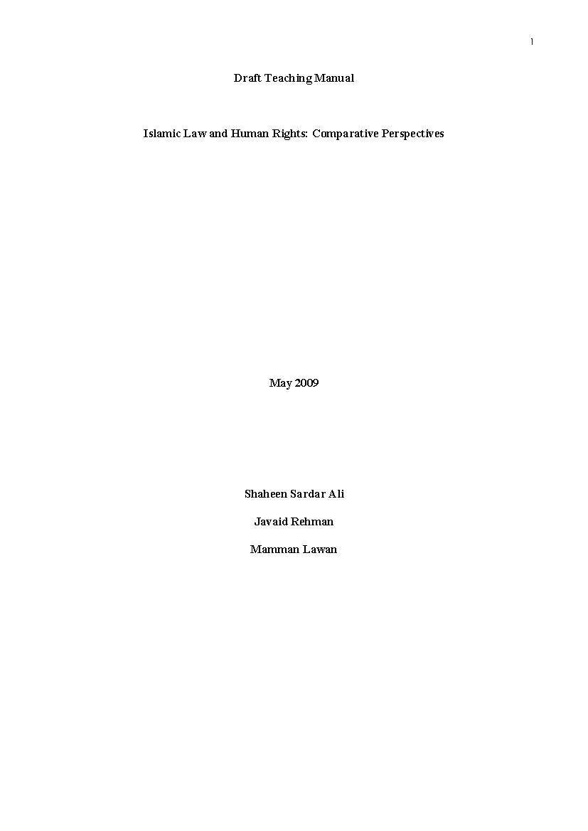 Islamic Law and Human Rights