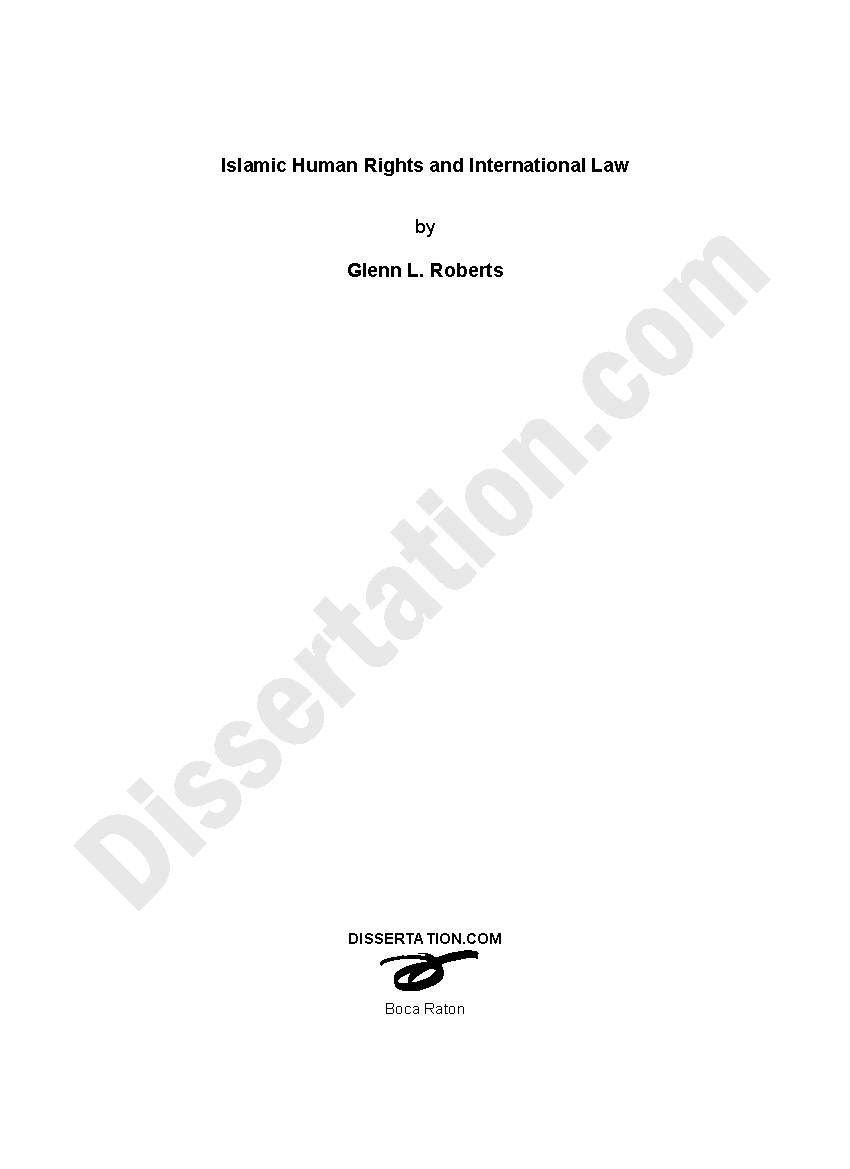 Islamic Human Rights And International Law