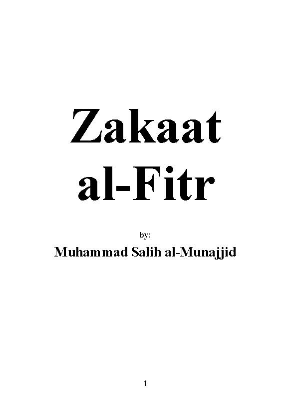 Zakat Al-Fitr