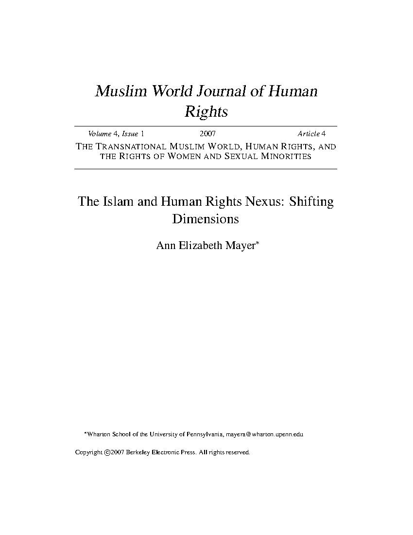 Muslim World Journal of Human Rights