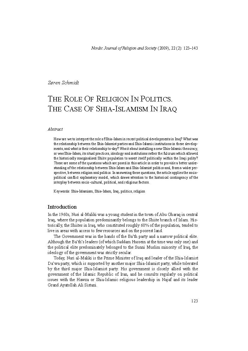 The Role Of Religion In Politics