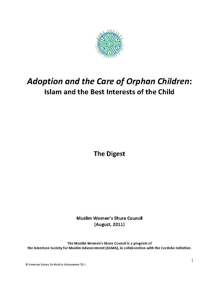 Adoption and the Care of Orphan Children