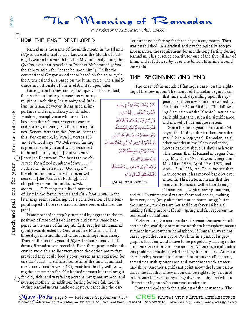 The Meaning of Ramadan