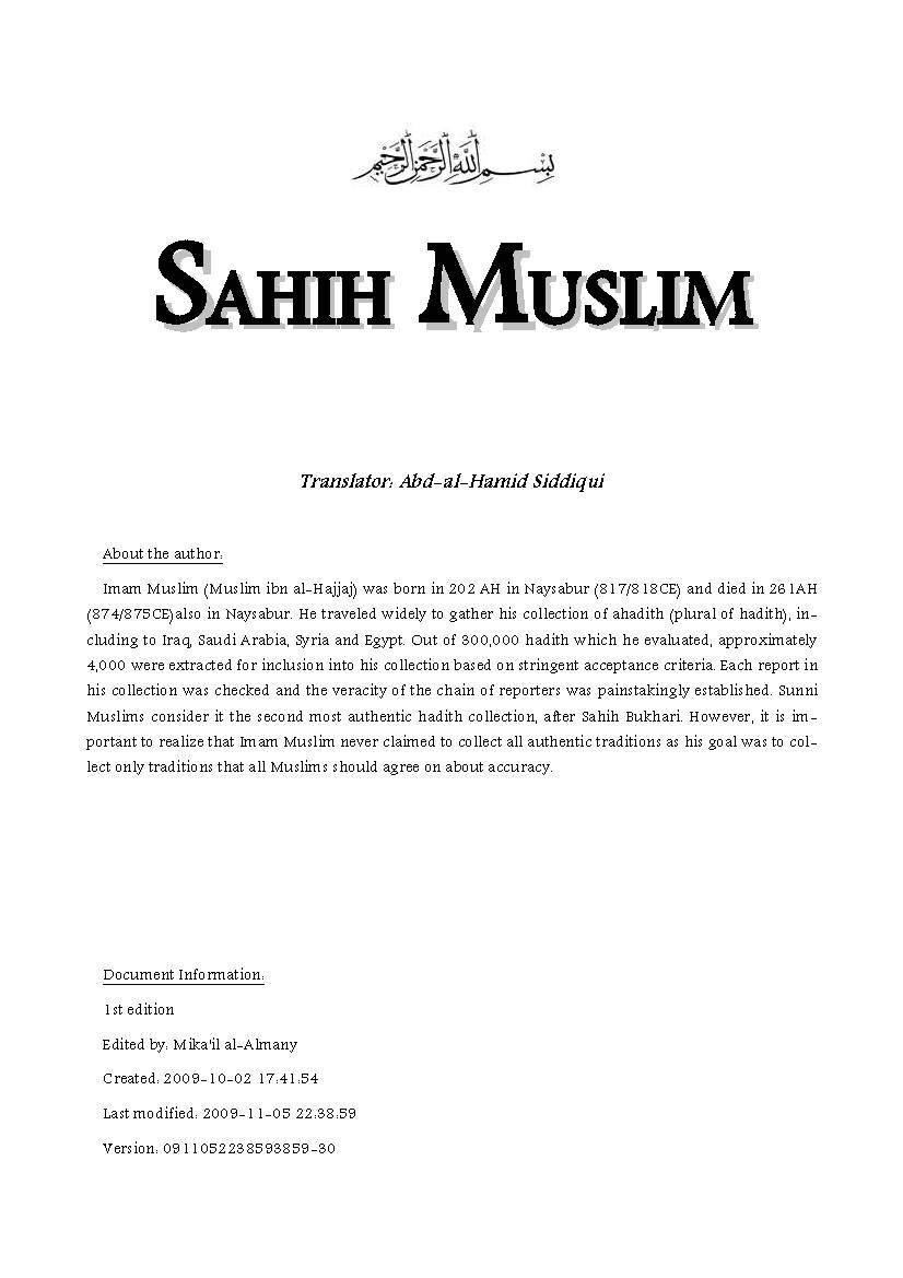 Sahih Muslim
