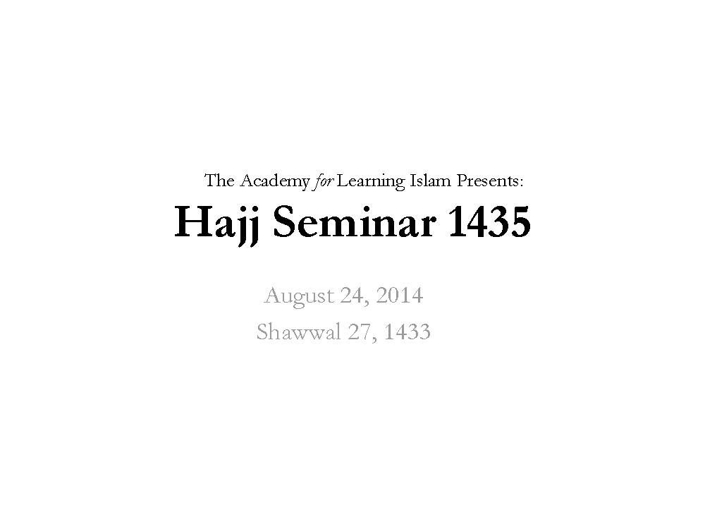 Hajj Seminar