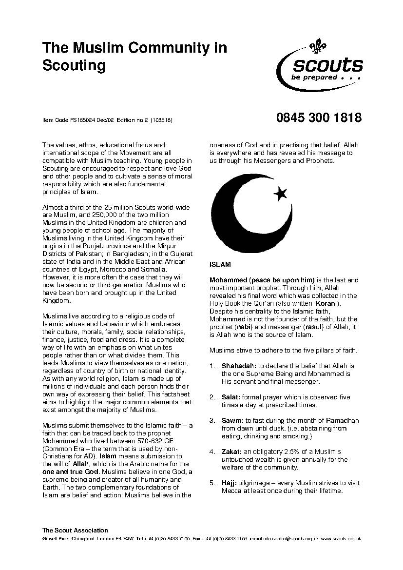 The Muslim Community in Scouting
