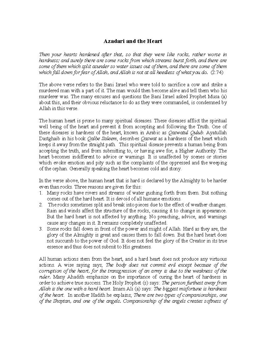 Azadari and The Heart