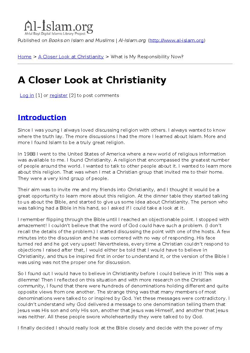 A Closer Look at Christianity