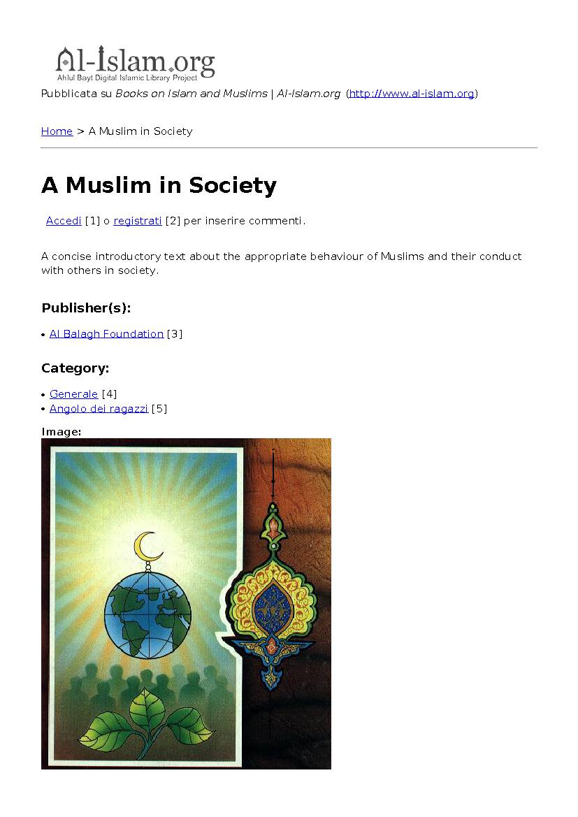 A Muslim in Society
