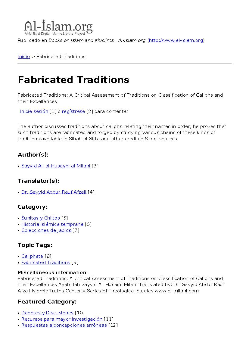 Fabricated Traditions