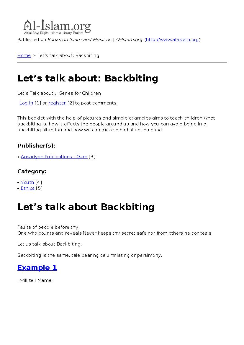 Let’s Talk About Backbiting