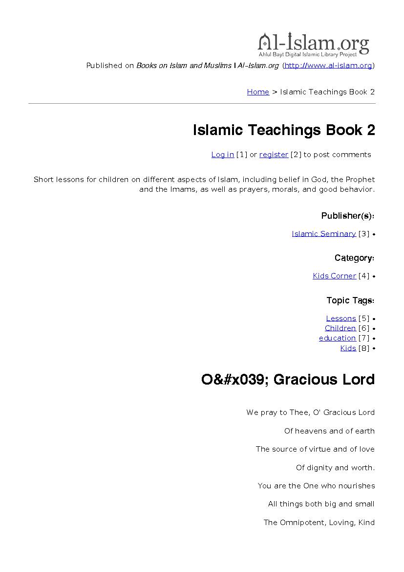 Islamic Teachings Book 2
