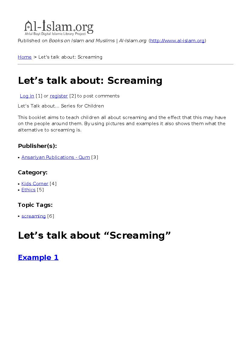 Let’s talk about: Screaming