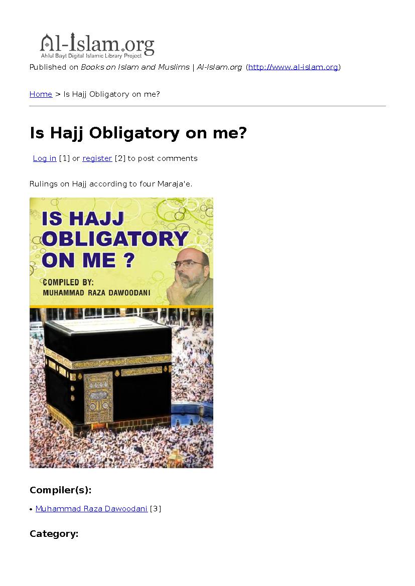 Is Hajj Obligatory on me?