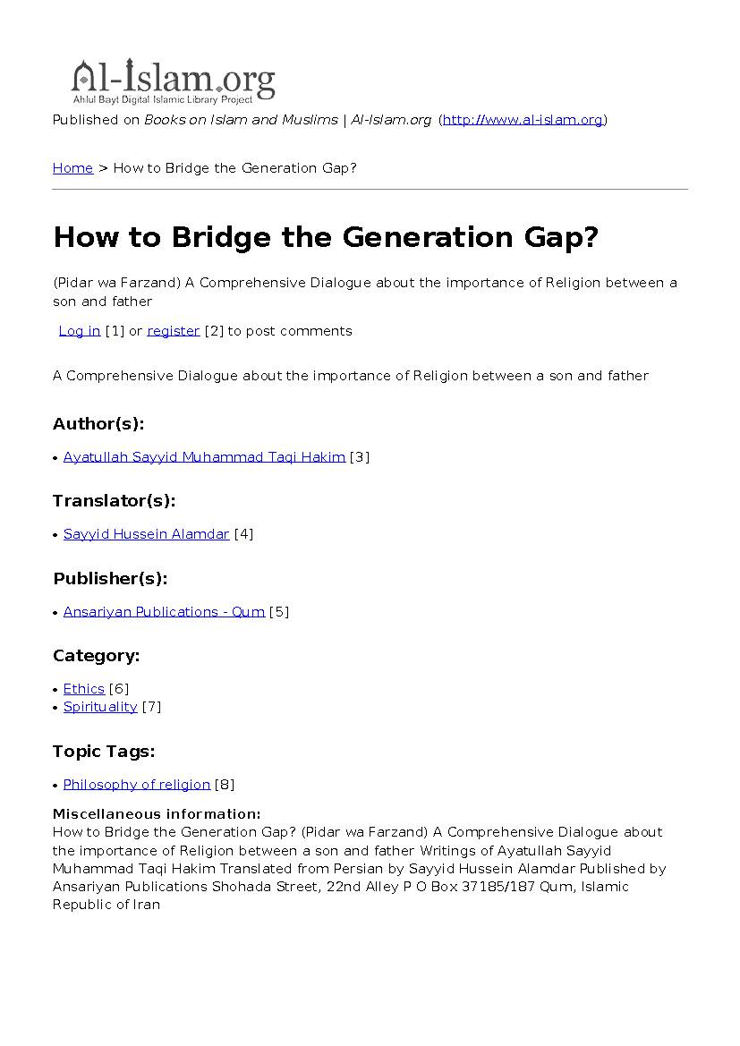 How To Bridge The Generation Gap?