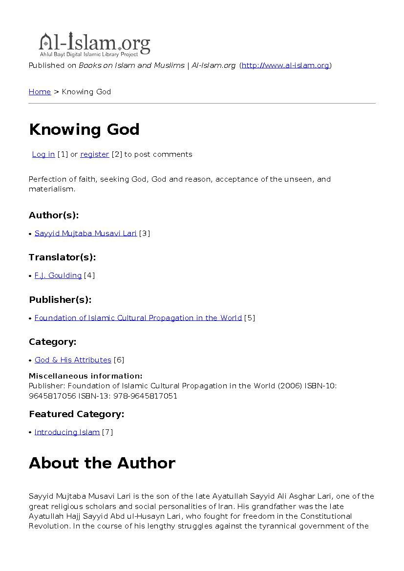 Knowing God