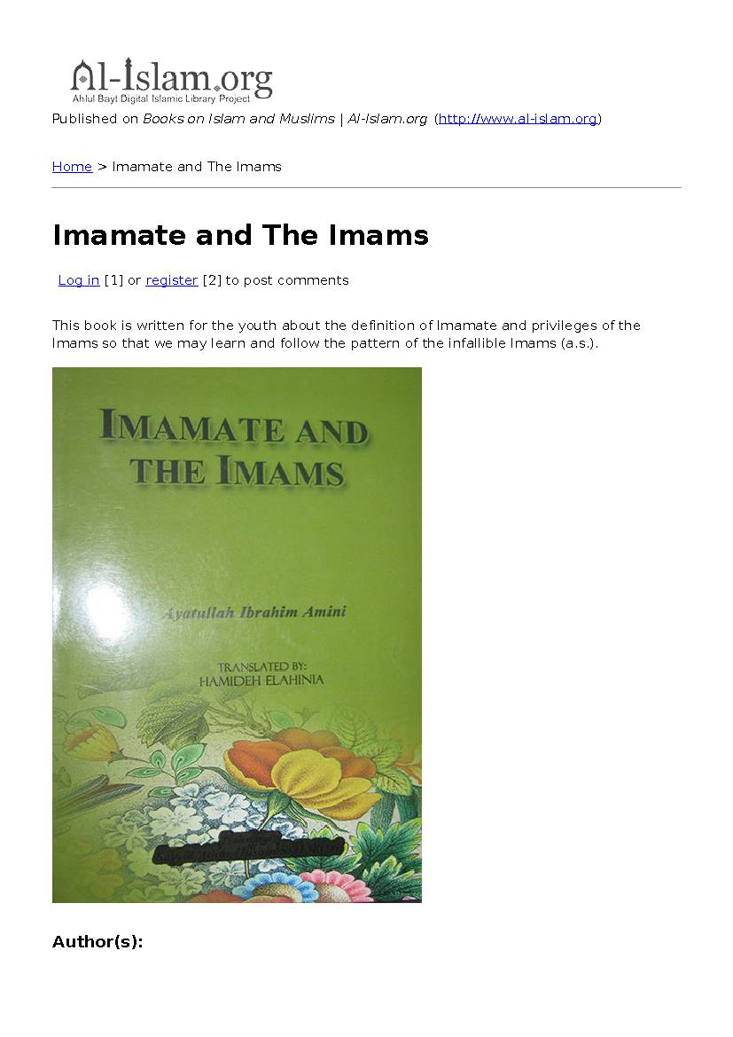 Imamate And The Imams
