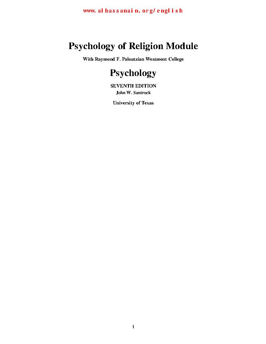 Psychology of Religion Module